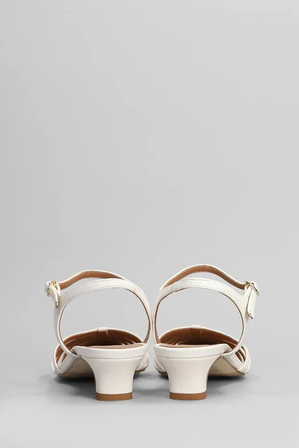 Pumps In White Leather - Image 4