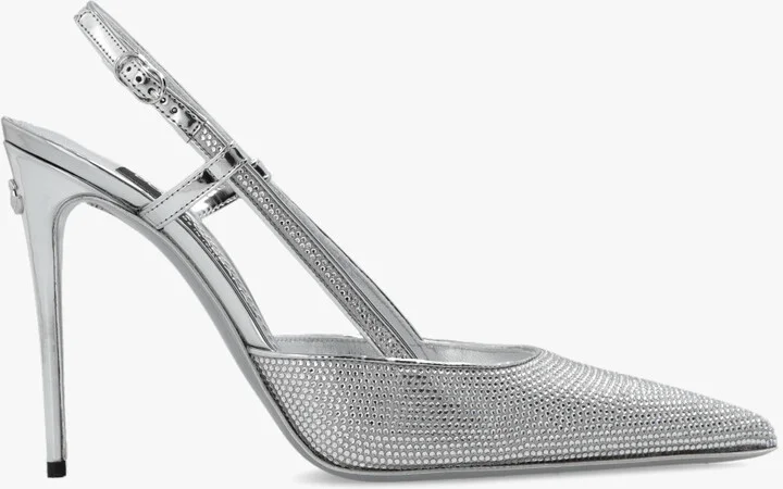 Pumps With Crystals, , - Silver