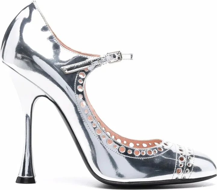 Punched Hole Heeled Pumps