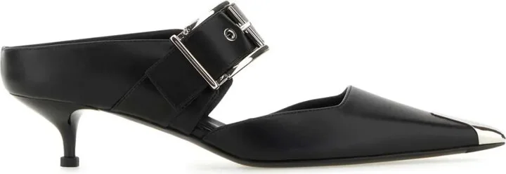 Punk Buckle 40mm leather mules