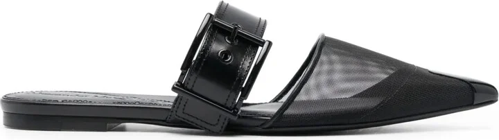 Punk point-toe flat mules
