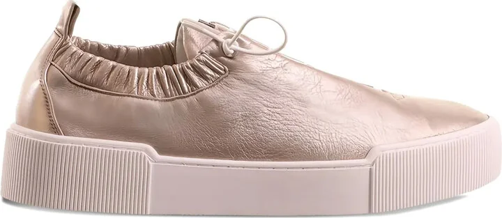Pure gathered elastic-ankle sneakers
