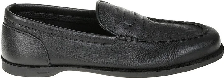 Pure Grain Black Leather Flexi Loafer