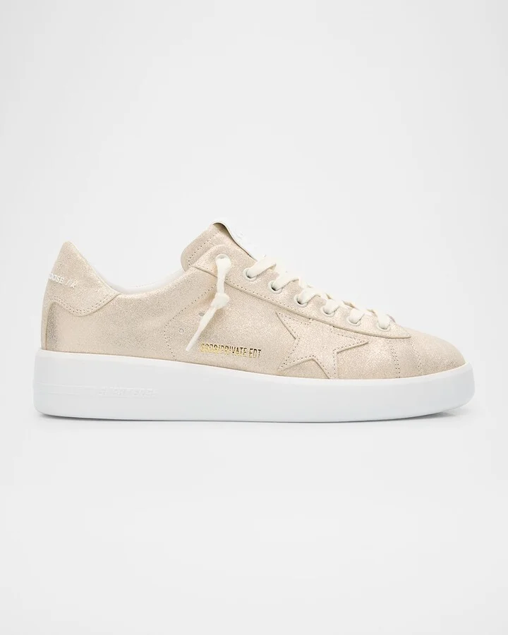 Pure Star Shimmer Leather Low-Top Sneakers