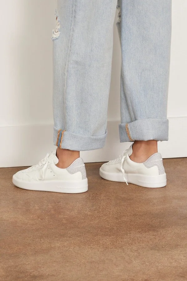 Pure Star Sneaker in White/Silver - Image 2