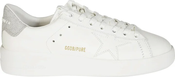Pure Star Upper Glitter White Leather Sneakers