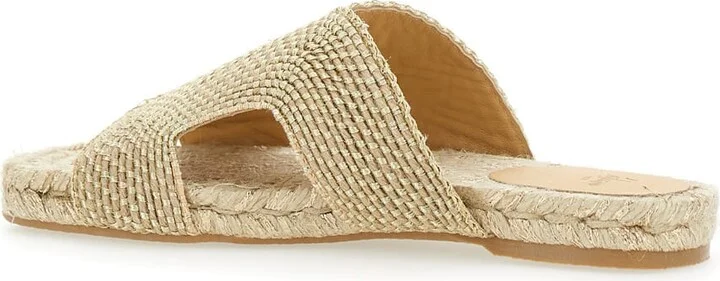 'puri' Beige Sandals With Open Toe And Flat Sole In Fabric Woman - Image 3