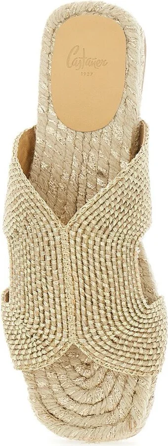 'Puri' Beige Sandals With Open Toe And Flat Sole In Fabric Woman - Image 4