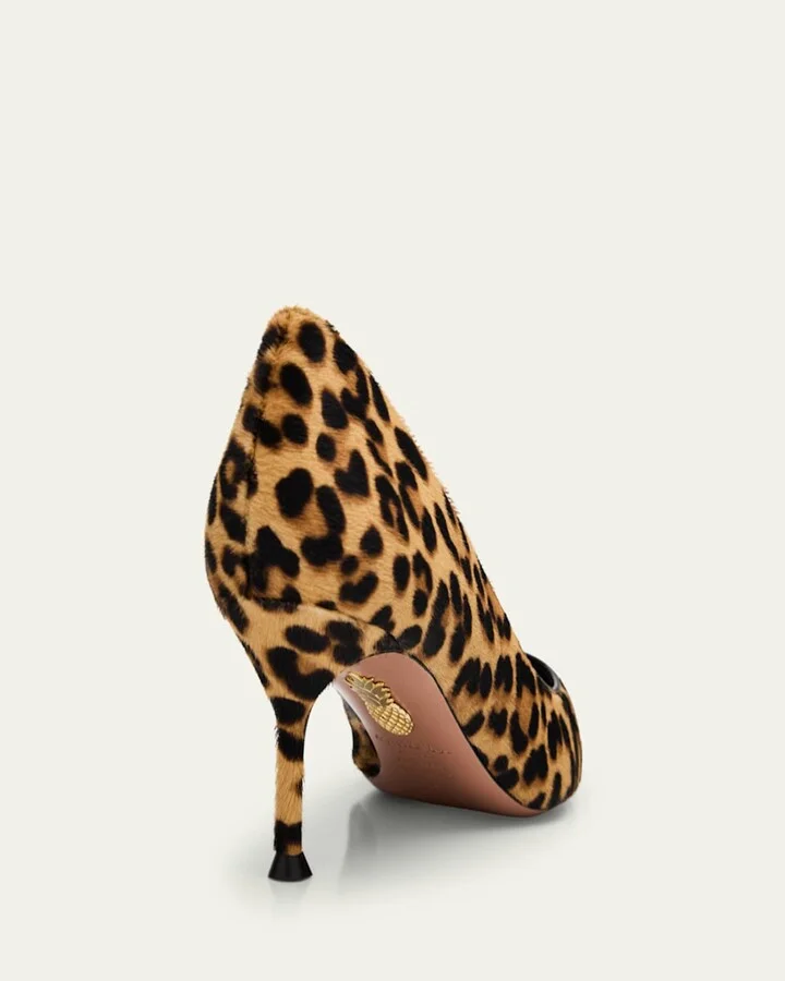 Purist Leopard-Print Pony Hair Kitten-Heel Pumps - Image 2