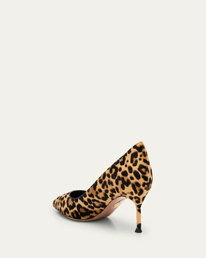Purist Leopard-Print Pony Hair Kitten-Heel Pumps - Image 3