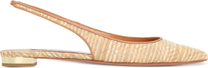 Purist slingback woven flat pumps