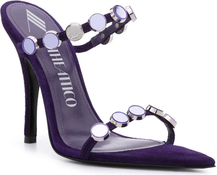 Purple 105mm Studded Sandals - Image 2