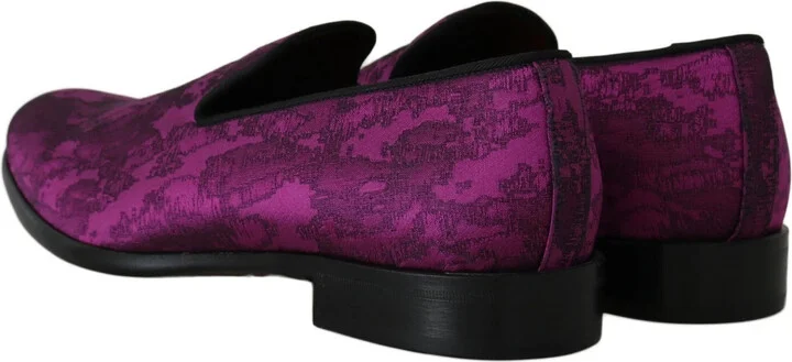 Purple Jacquard Loafers Dress Formal Men's Shoes - Image 2