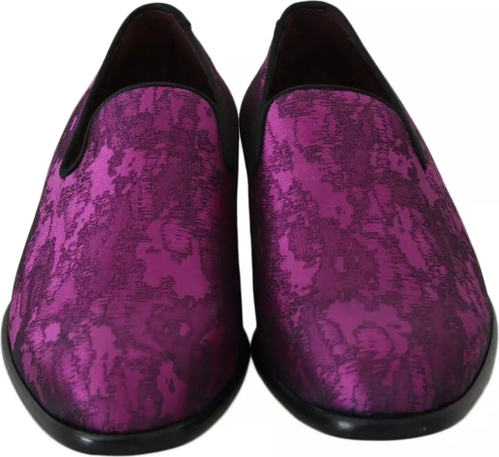 Purple Jacquard Loafers Dress Formal Men's Shoes - Image 4