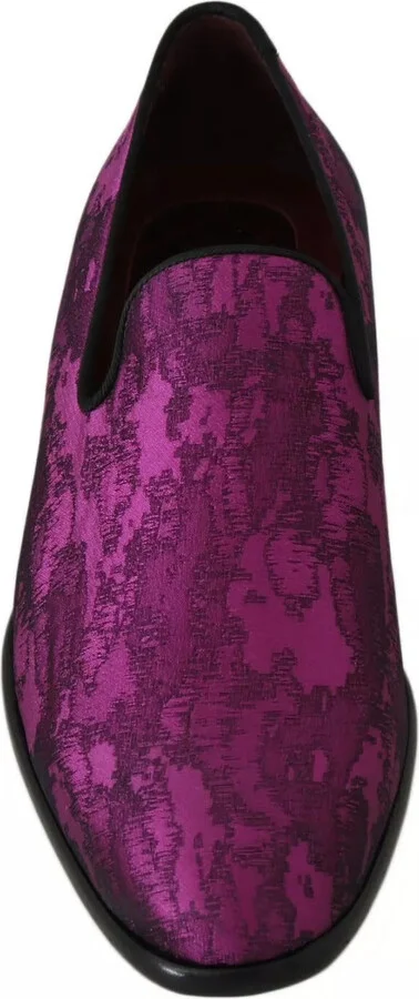 Purple Jacquard Loafers Dress Formal Men's Shoes - Image 5