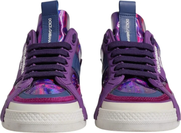Purple Leather DG Logo Low Top Sneakers Women's Shoes (Pre-Owned) - Image 2