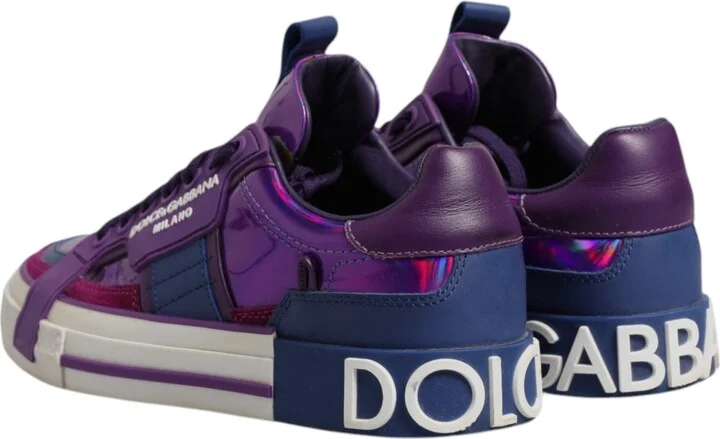 Purple Leather DG Logo Low Top Sneakers Women's Shoes (Pre-Owned) - Image 5