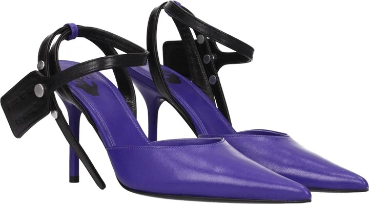 Purple Leather High Heel Women's Pumps - Image 2