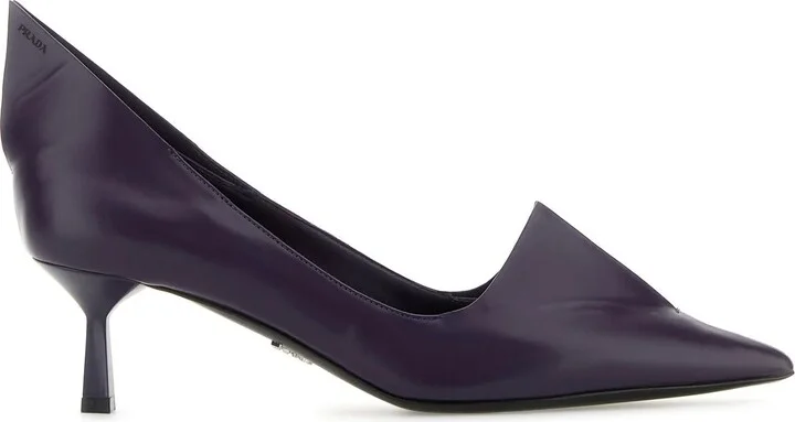 Purple leather pumps