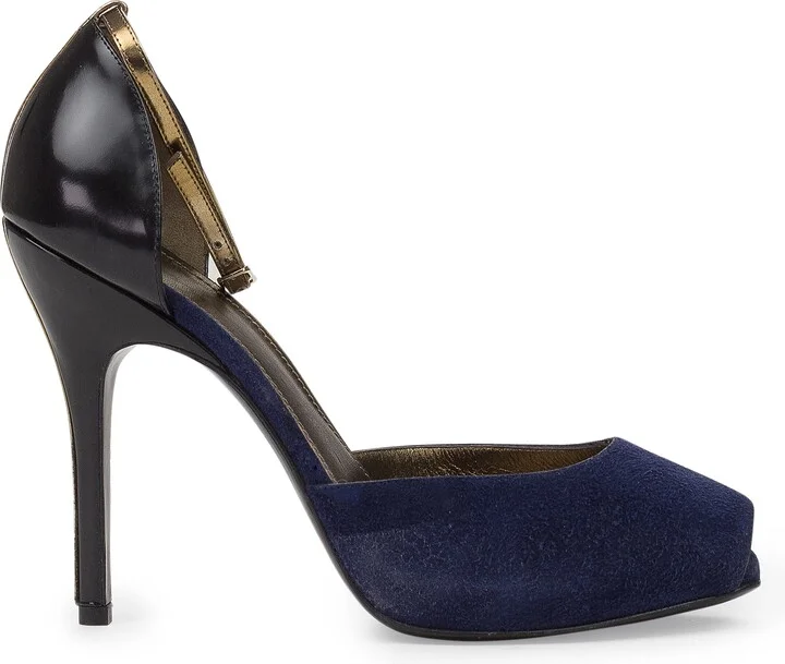 Purple Peep Toe W/ Ankle Strap Heels