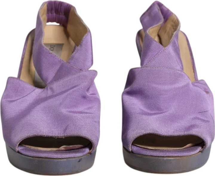 Purple Platform Slingback Heels Sandals Women's Shoes (Pre-Owned) - Image 2
