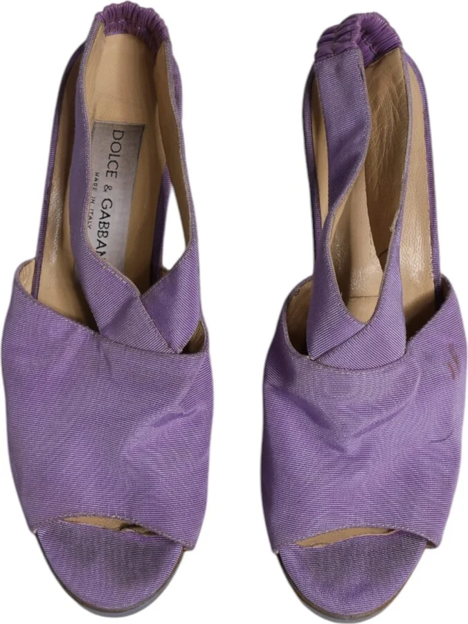 Purple Platform Slingback Heels Sandals Women's Shoes (Pre-Owned) - Image 3