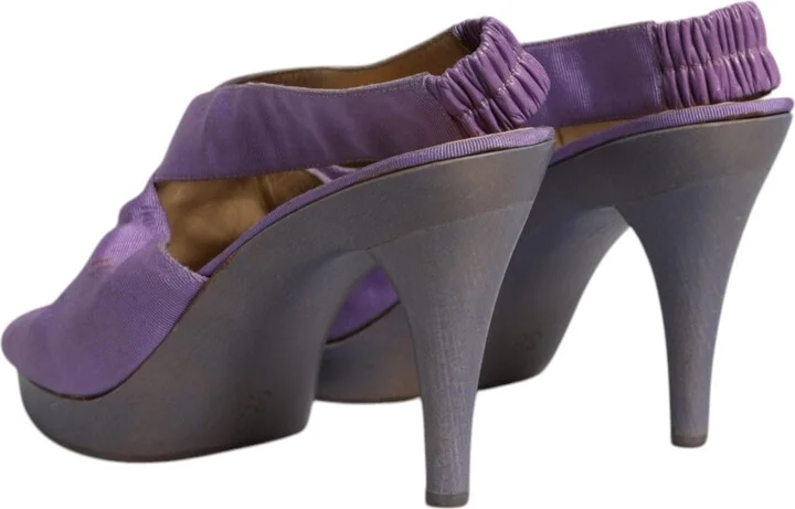 Purple Platform Slingback Heels Sandals Women's Shoes (Pre-Owned) - Image 5