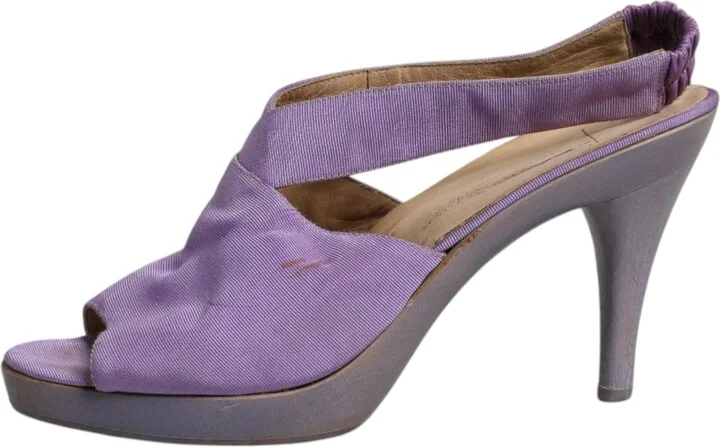 Purple Platform Slingback Heels Sandals Women's Shoes (Pre-Owned) - Image 6