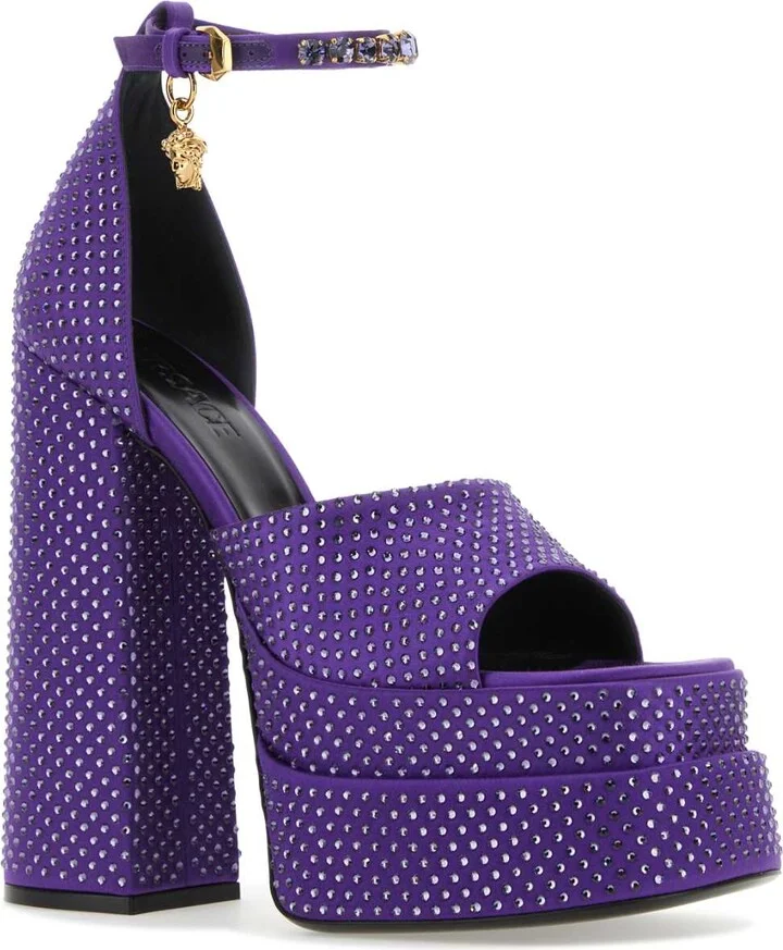Purple Satin Medusa Aevitas Sandals - Image 2