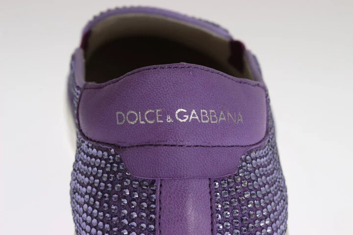Purple Strass Canvas Logo Men's Sneakers - Image 5