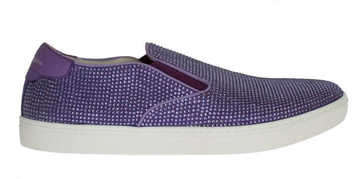 Purple Strass Canvas Logo Men's Sneakers