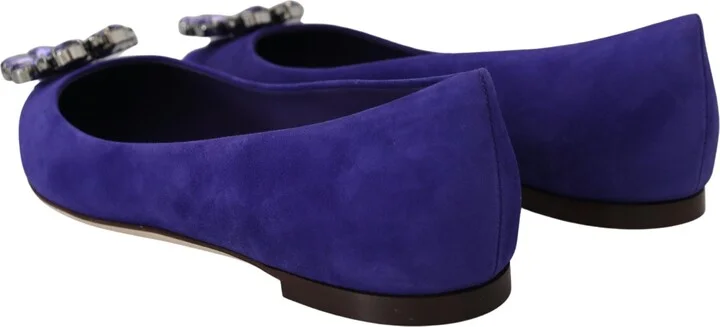 Purple Suede Crystals Loafers Flats Women's Shoes - Image 6