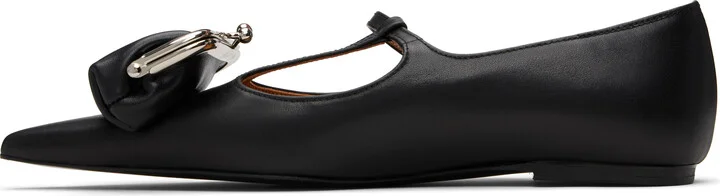Pushbutton Black Coin Purse Mary Jane Ballerina Flats - Image 3