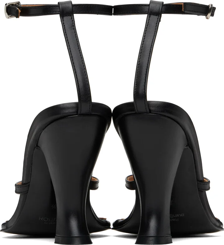 Pushbutton Black Pointy Heels - Image 2