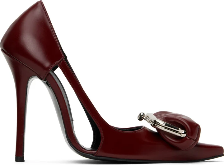 Pushbutton Burgundy Coin Purse Pointy Heels