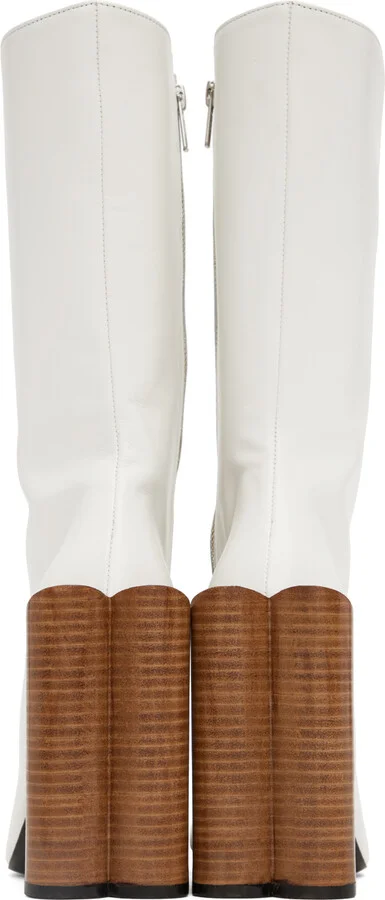 Pushbutton White Heart Boots - Image 2