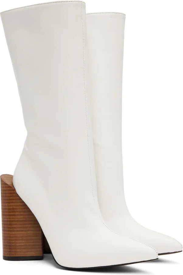 Pushbutton White Heart Boots - Image 4
