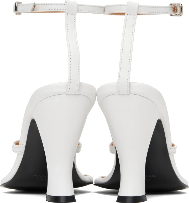 Pushbutton White Pointy Heels - Image 2