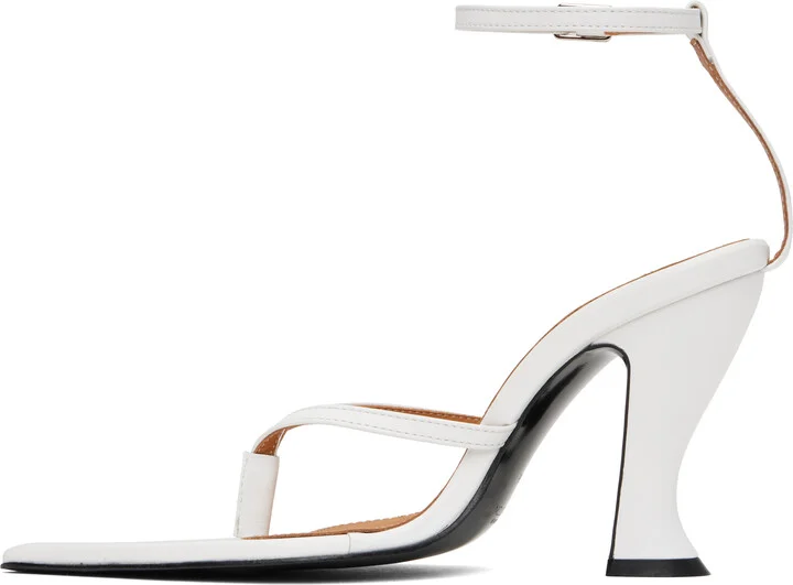 Pushbutton White Pointy Heels - Image 3