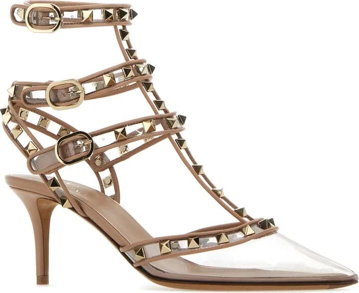 Pvc And Leather Rockstud Pumps - Image 2