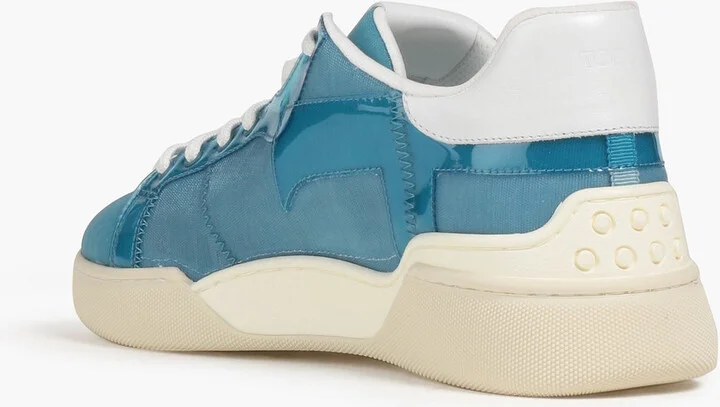 PVC and leather-trimmed mesh sneakers - Image 3