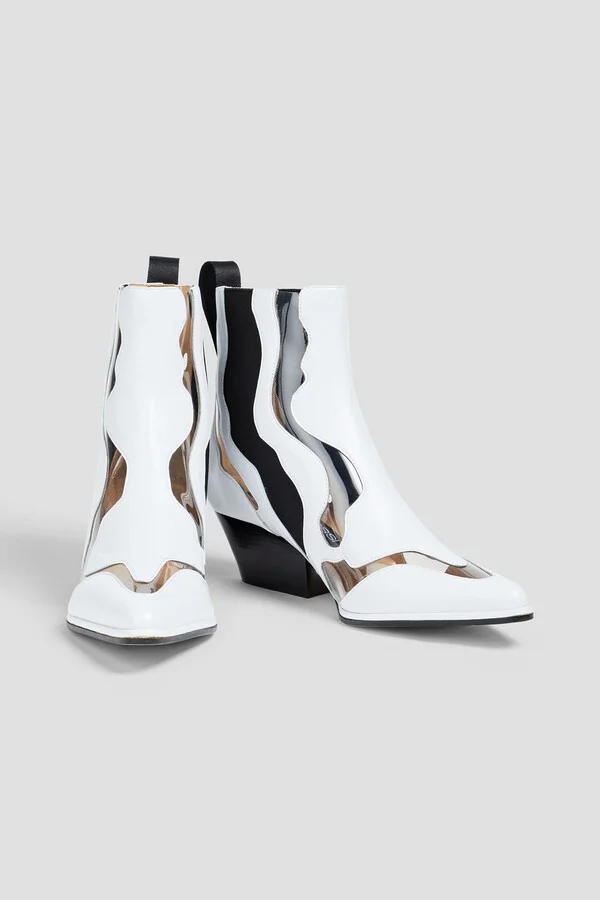 PVC-trimmed leather ankle boots - Image 2