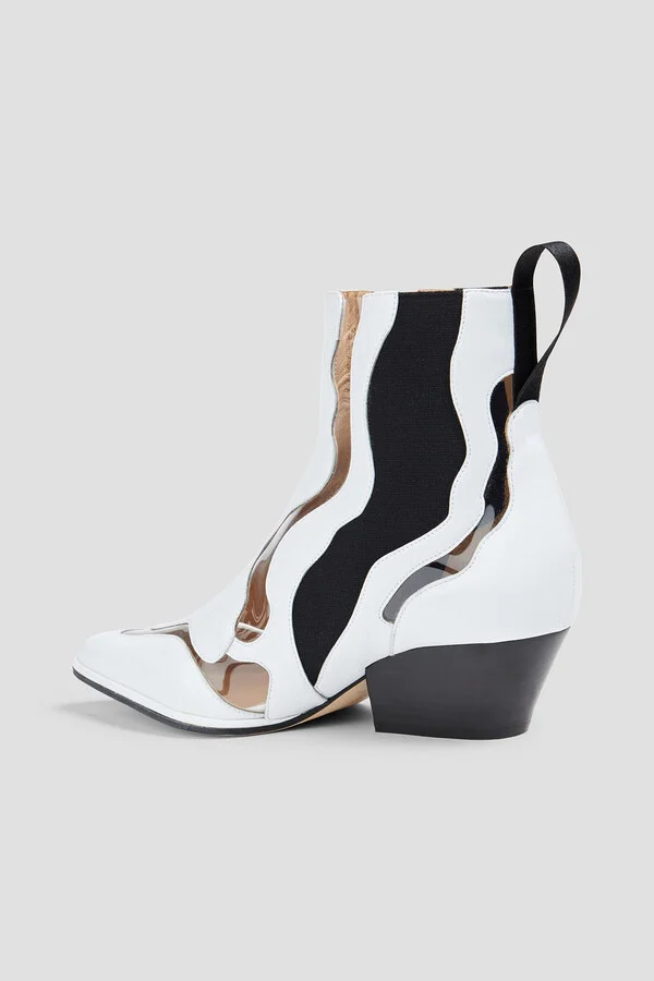 PVC-trimmed leather ankle boots - Image 3