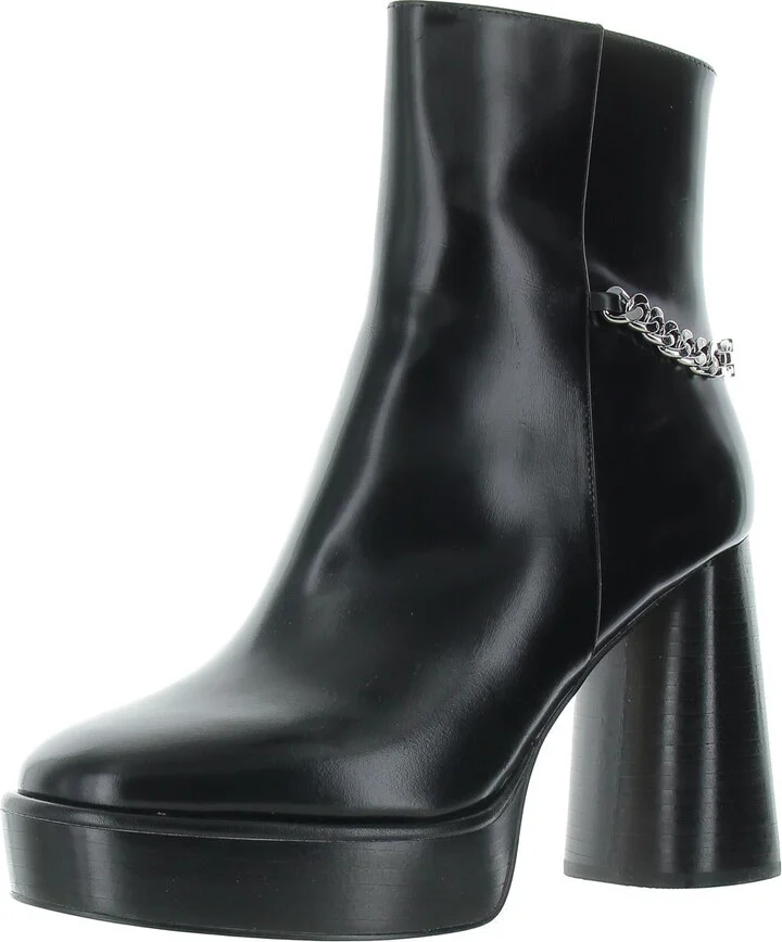 PW24E Womens Logo Leather Motorcycle Boots