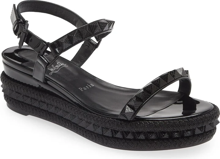 Pyraclou Glitter Espadrille Wedge Sandal