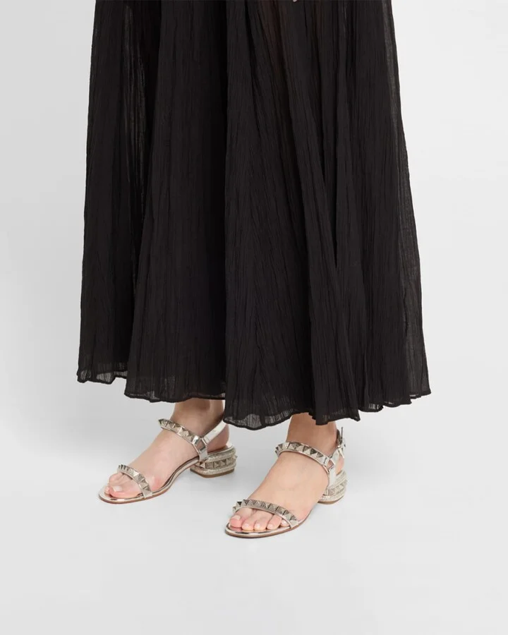 Pyrasand Metallic Spike Red Sole Sandals - Image 6