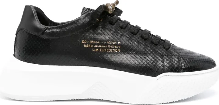 Python leather sneakers