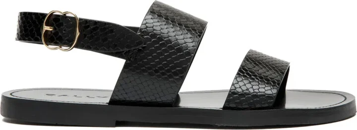 Python Printed Leather Sandals