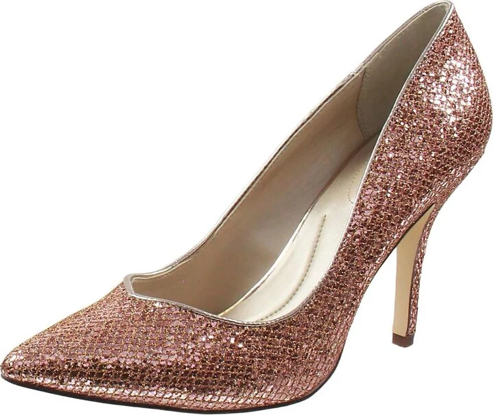 Pyxie Womens Sequined Manmade Pumps