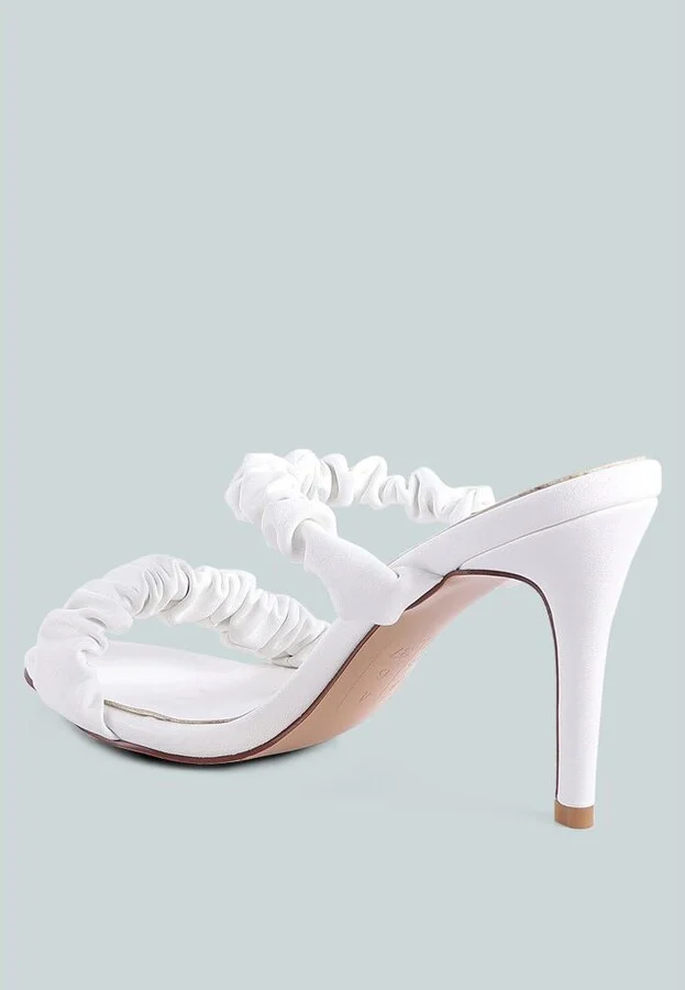 Qualie ruched strap stiletto heel sandals - Image 3
